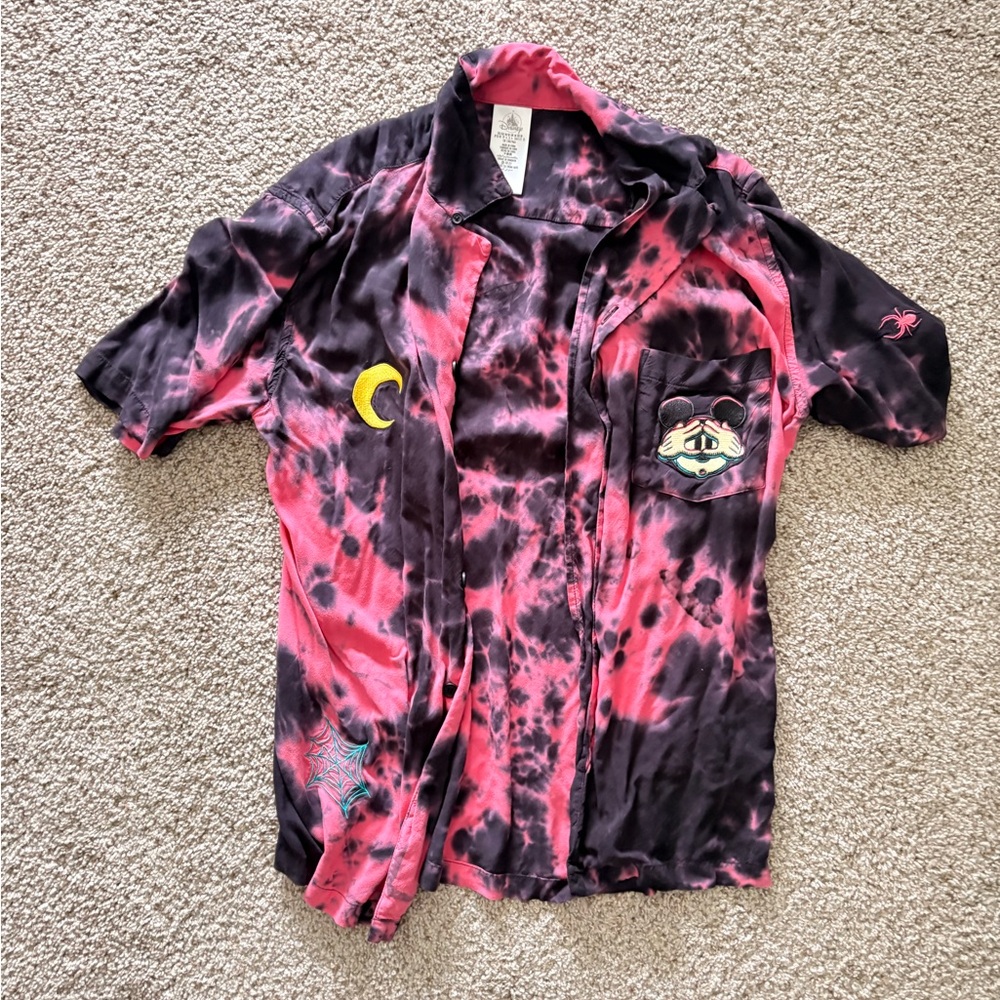 Disneyland Tie-Dye Button-Up Shirt (Halloween)